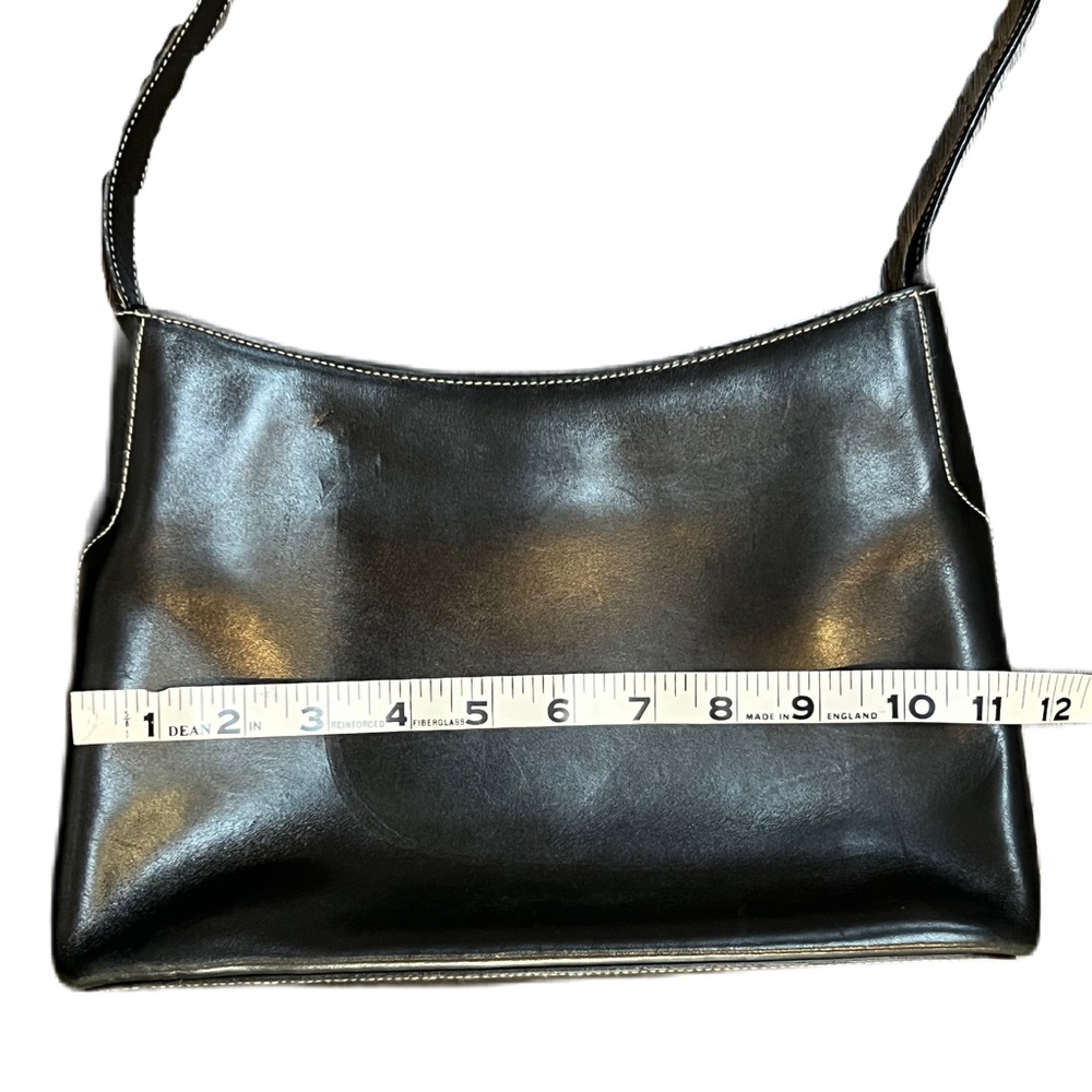 Ralph Lauren Black Leather Shoulder Bag with Silver RL Clasp - Picture 10 of 12